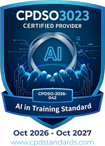 CPDSO3023 AI in Training Standard certified provider, certificate CPDSO-2026-042, October 2026 to October 2027